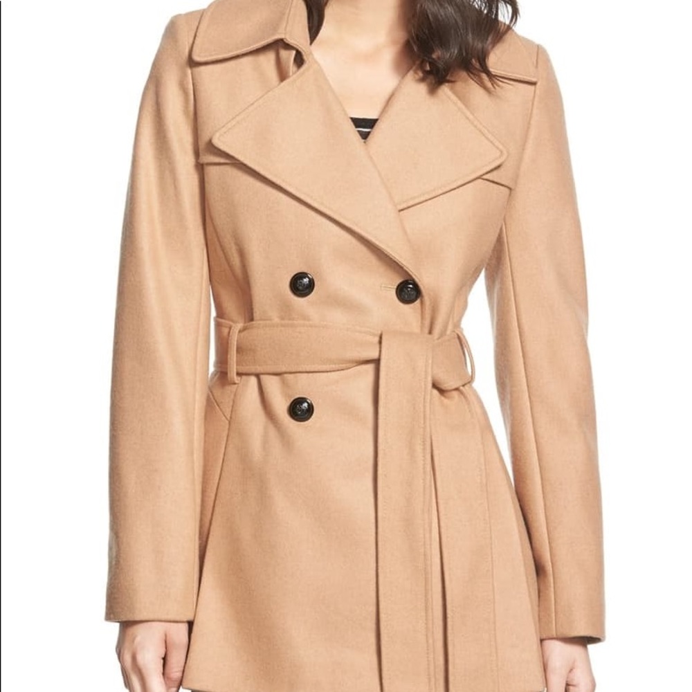 Via Spiga belted wool double breasted trench coat